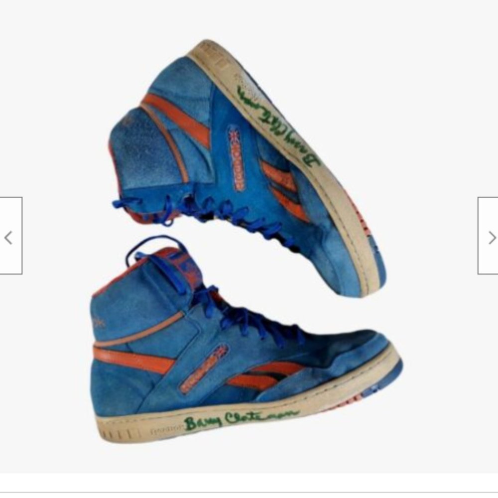 Reebok Vintage 1980's High Top Mens Suede Blue Orange Basketball Shoes Size 13 - Picture 2 of 12